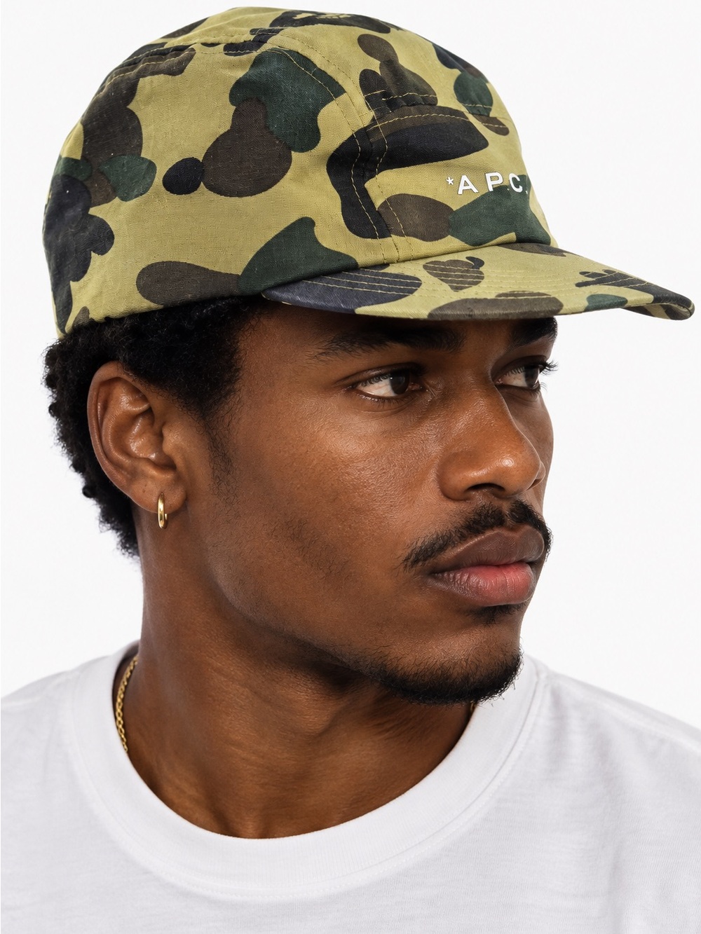 A BATHING APE Men's Camouflage Camp Cap - Green Camo